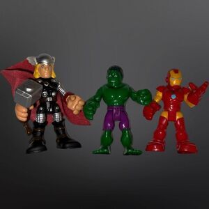 2010 Marvel Super Hero Hulk Adventures Hulk Iron Man & Thor Action Figures 2.5”